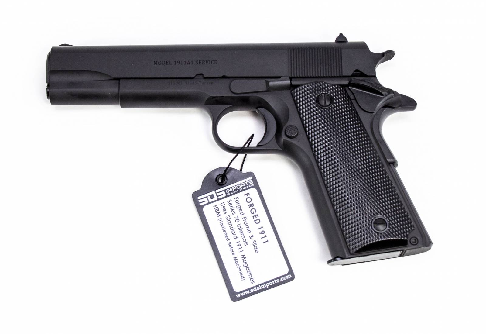 SDS Imports 9mm Luger 9+1, 1911 A1 Service 5 Black Cerakote Black
