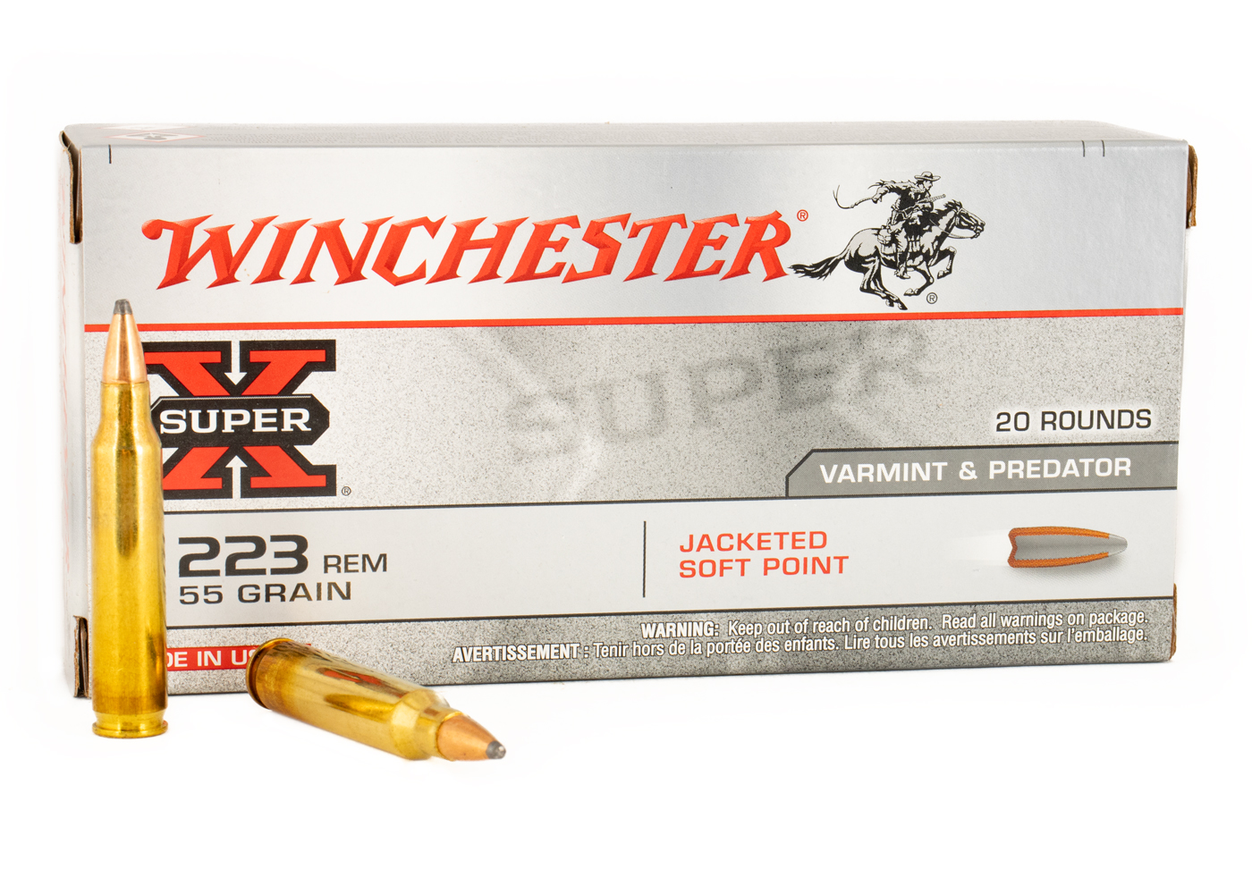 Winchester Ammo 223 Rem 55 gr Super-X Pointed Soft Point 20rds