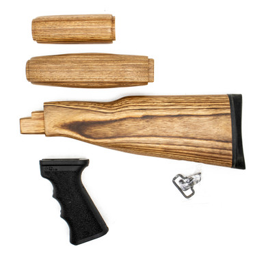 US Made AK Wood Laminated Stock Set - Walnut