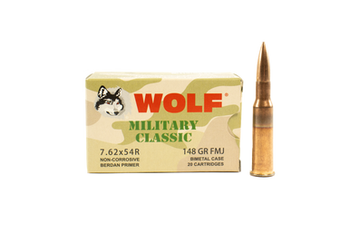 Wolf 7.62x54R 148 GR FMJ 20rd Box