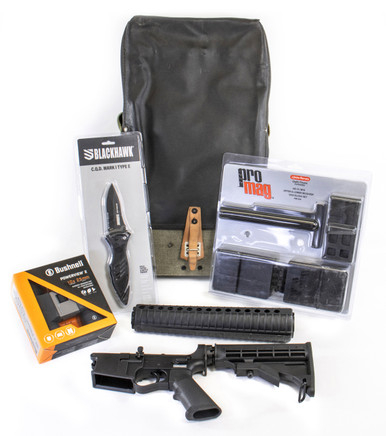 ET Arms PlumCrazy Gen II Complete Lower Receiver w/ M4 Buttstock - Includes RPG Backpack, Bushnell Binoculars, M4 Upper & Lower Handguard, Blackhawk Knife and AR-15 Receiver Vise Set