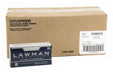 Speer Lawman 45 ACP 230gr TJM 1000rd Case 53653