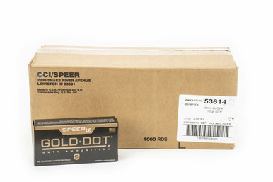 Speer Gold Dot 9mm 115 Grain JHP 1000rd Case 53614