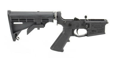 PLUMCRAZY MOD-A Complete Multi-Cal AR-15 Aluminum Lower Receiver w/M4 Buttstock