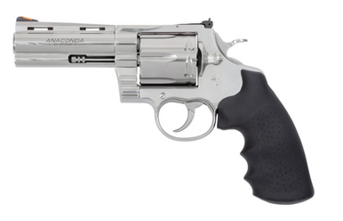 Colt Anaconda 44 Magnum Revolver w/ Black Hogue Finger Grip - 4.25
