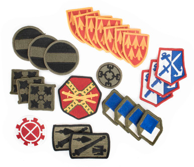 U.S. Military Insignia Patch Assortment – 25 New Shoulder Tabs & Unit Crests