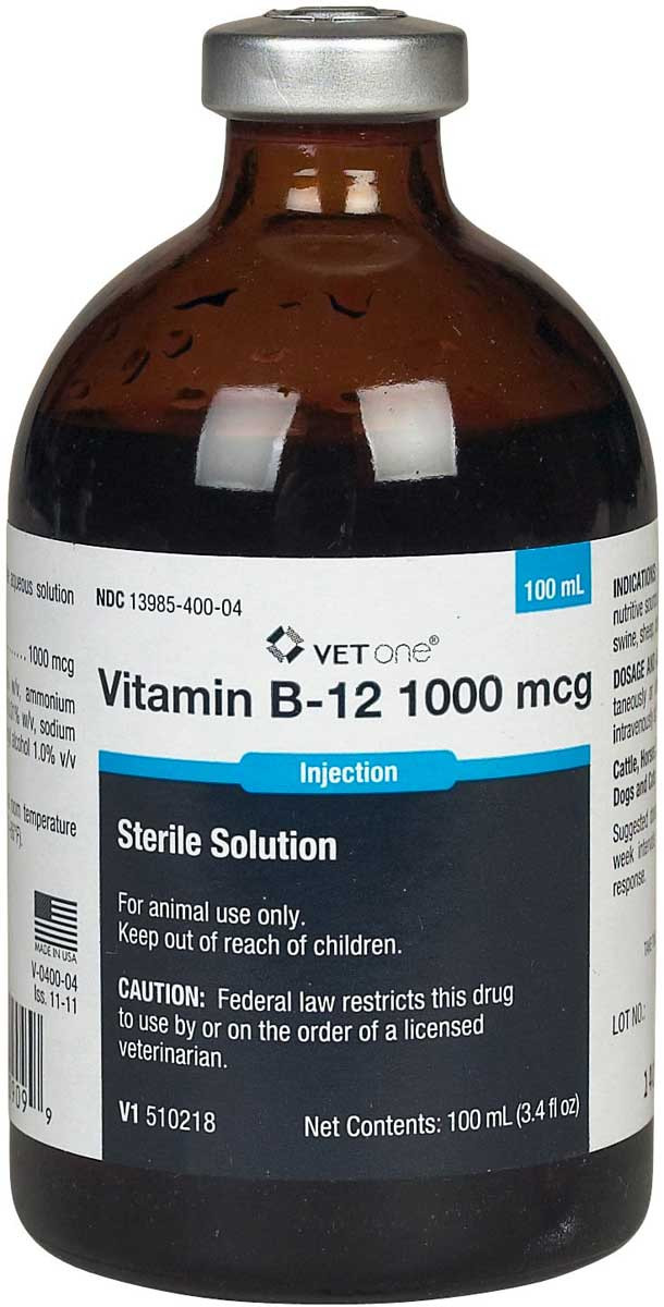 b12 injection 100 ml bottle for pets by henry schein Vitamin B-12 Animal Use Shop All