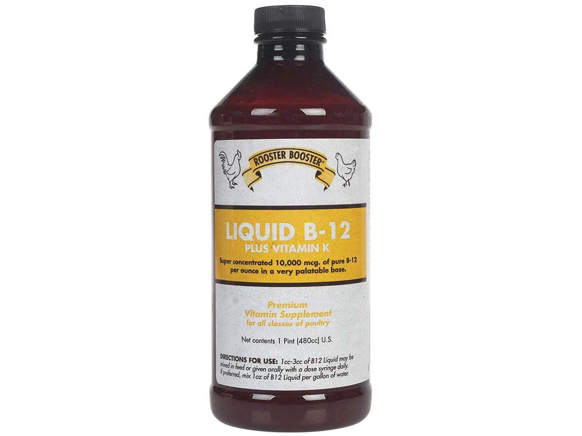 b12 injections for gamefowl Rooster Booster Liquid B-12 plus Vitamin K A supplemental nutritive source Vitamin B12 1% (Cyanocobalamin) vitamin b12 for pets Size:1000 mcg/ml - 10 ml (Pack of 1)