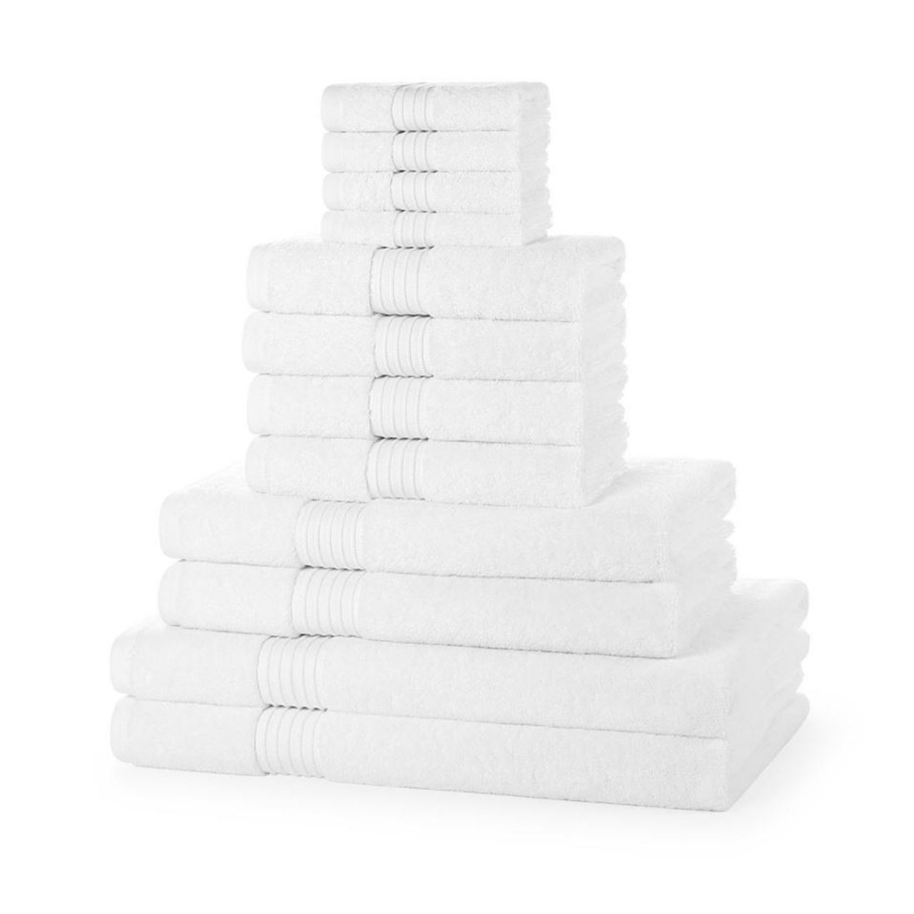 12 Piece 700GSM Bamboo Towel Set - 4 Face Cloths, 4 Hand Towels, 2