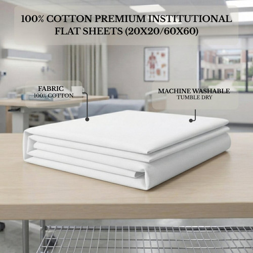 20x20-cotton-institutional-flat-sheets-machine-washable-bulk-laundry
