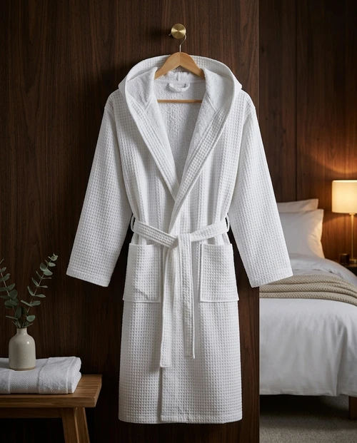 white-2in1-waffle-outer-terry-inner-hooded-bathrobe-hotel-suite-scene