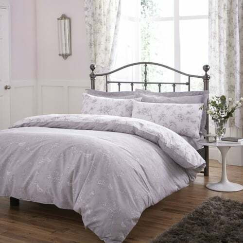 Image of Britishwholesales Polycotton Printed Sheridan Duvet Cover Set- Grey