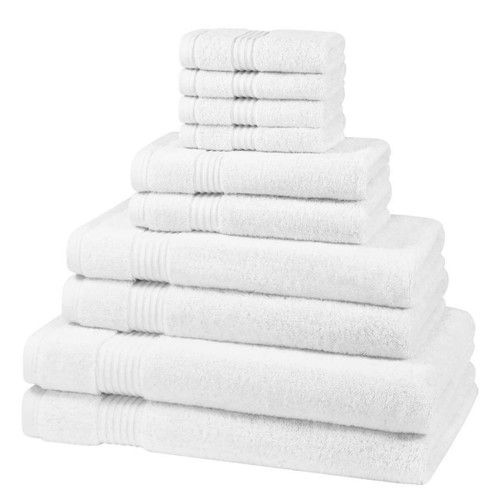 10 Piece 700GSM Bamboo Towel Set - 4 Face Cloths, 2 Hand Towels, 2 Bath Towels, 2 Bath Sheets