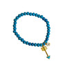 turquoise and gold Arrow Bracelet Difficult roads often leave to beautiful destinations inspirational optimism jewelry friendship gift
