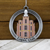Logan Utah Temple Antique Silver With Colored Enamel Ornament by Ringmasters