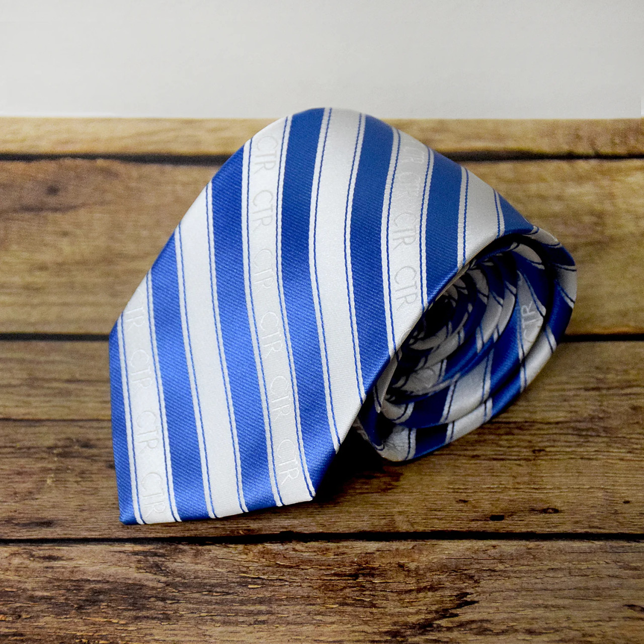 royal blue and white tie