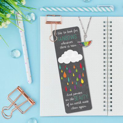 Baptism Rainbow Necklace & Bookmark Set