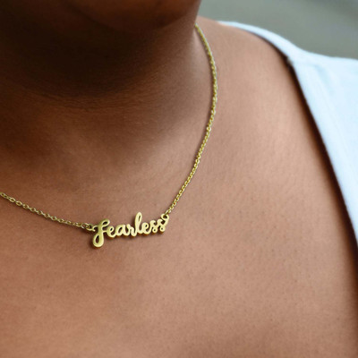 Fearless Script or Word Necklace