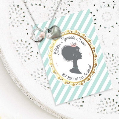 Glitter Sparkle Shine Necklace - Silver finish charm necklace