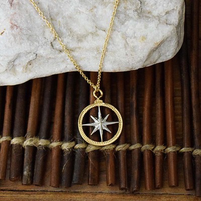 Inner Compass Necklace - Two-tone gold and silver finish