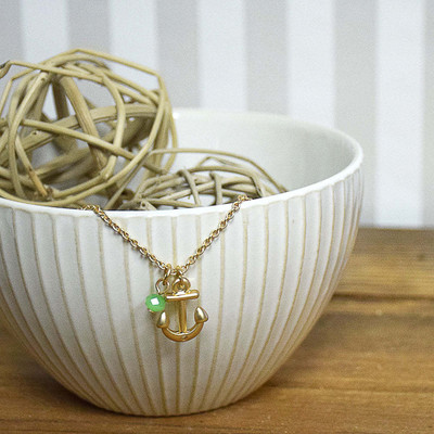 Safe in Harbor Anchor Necklace - Gold Finish