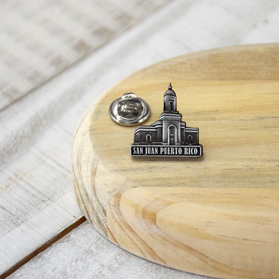 San Juan Puerto Rico 3/4" Antique Silver Temple Pin