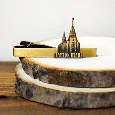 Layton Utah Temple 3/4" Antique Gold Clip