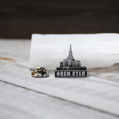 Orem Utah Temple 3/4" Antique Silver Pin