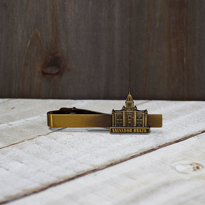 Salvador Brazil Antique Gold Temple Tieclip