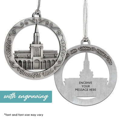 Bountiful Utah Temple Ornament with Engraving