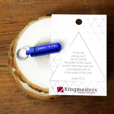 Blue Aluminum Oil Vial Keytag