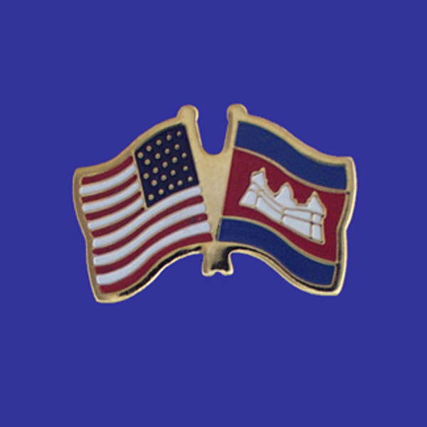 Cambodia/USA Flag Pin