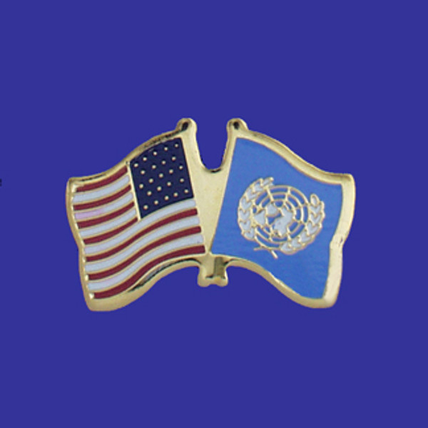 United Nations/USA Flag Pin