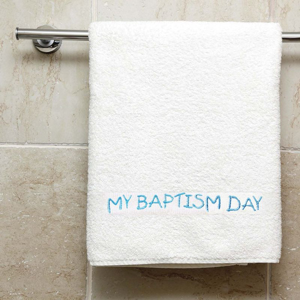 My Baptism Day Towel Blue
