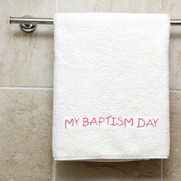 My Baptism Day Towel Pink