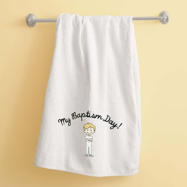 My Baptism Day Boy Towel Blonde