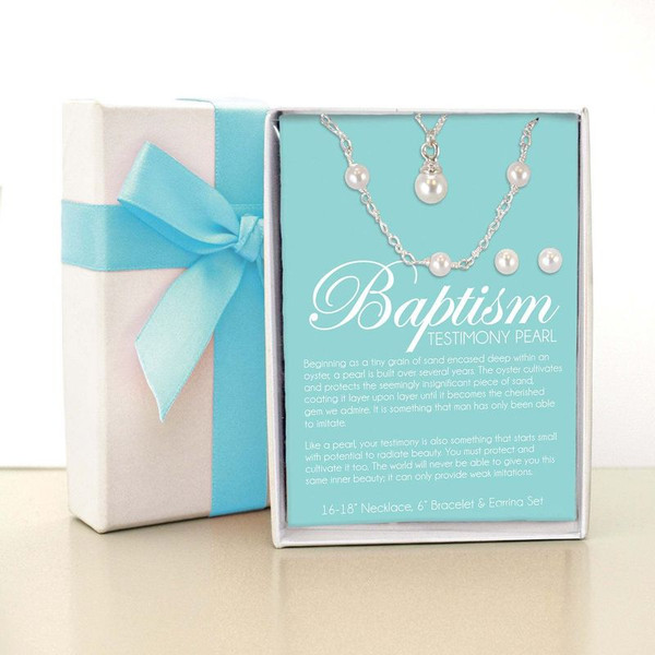 Baptism Pearls Jewelry Set - Pierced Earring