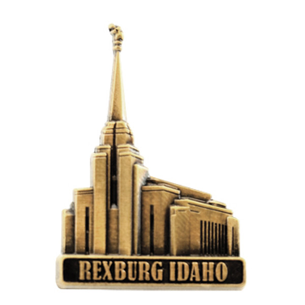 Rexburg Idaho Temple Pin Gold