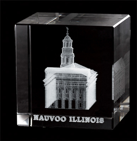 Nauvoo Illinois Temple Crystal Cube