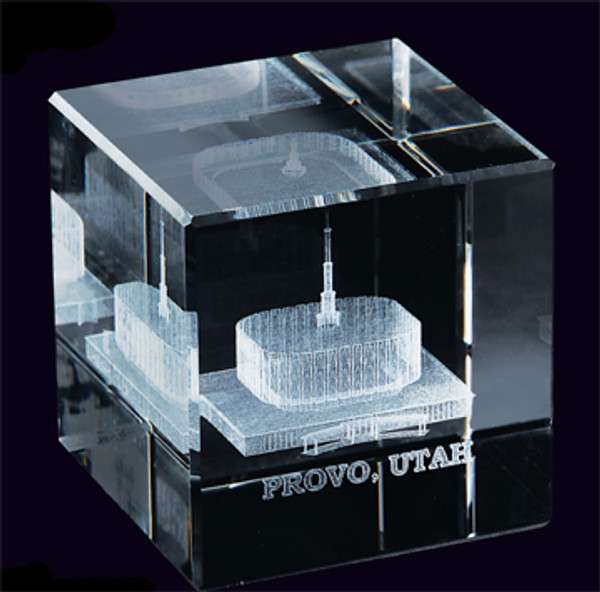 Provo Utah Temple Crystal Cube