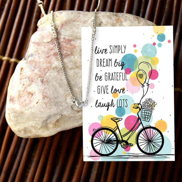 Live Simply Dainty Heart Necklace - Silver Finish