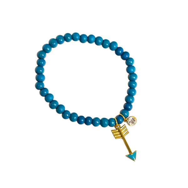 turquoise and gold Arrow Bracelet Difficult roads often leave to beautiful destinations inspirational optimism jewelry friendship gift