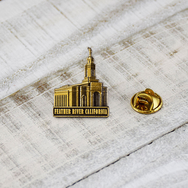 Feather River California Antique Gold Temple Tie Pin