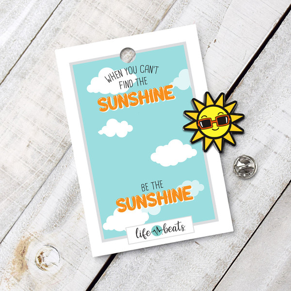 Be the Sunshine Enamel Sun with Sunglasses Pin