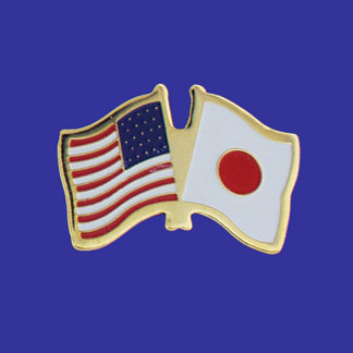 IVLP 米国国務省ピンバッジ United States and Japan Crossed Flags Lapel Pin