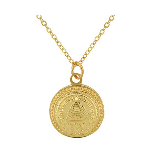 Necklace Salt Lake City Temple Doorknob Shiny Gold