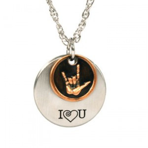 I Love You American Sign Language Silver Necklace