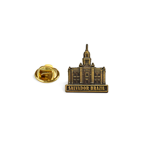 Salvador Brazil Antique Gold Temple Tie Pin - BuyLDSproducts.com