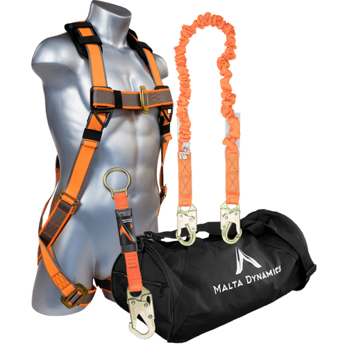 Warthog Pass Thru Safety Harness Fall Protection Kit with 6' Single Leg Stretch Lanyard