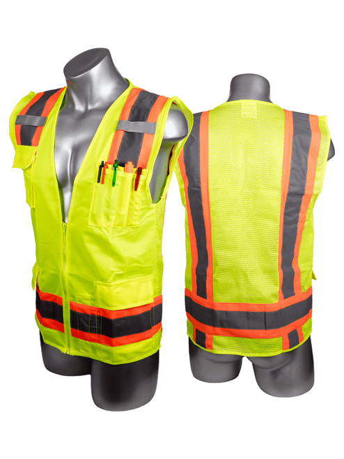 High Visibility Yellow Safety Surveyor Vest - L